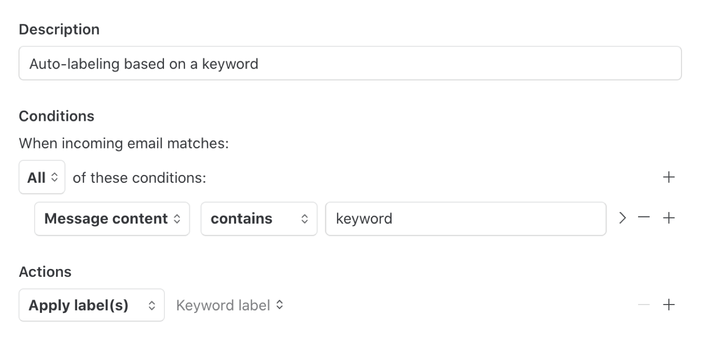Auto-labeling by keyword