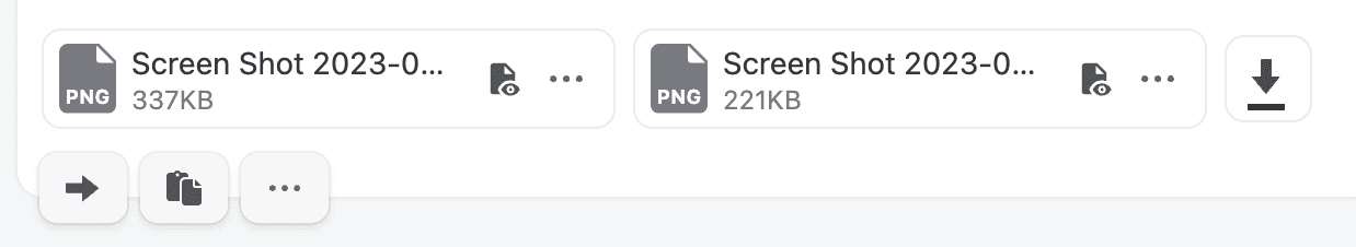 Image attachment displayed alongside other attachments with their filenames visible