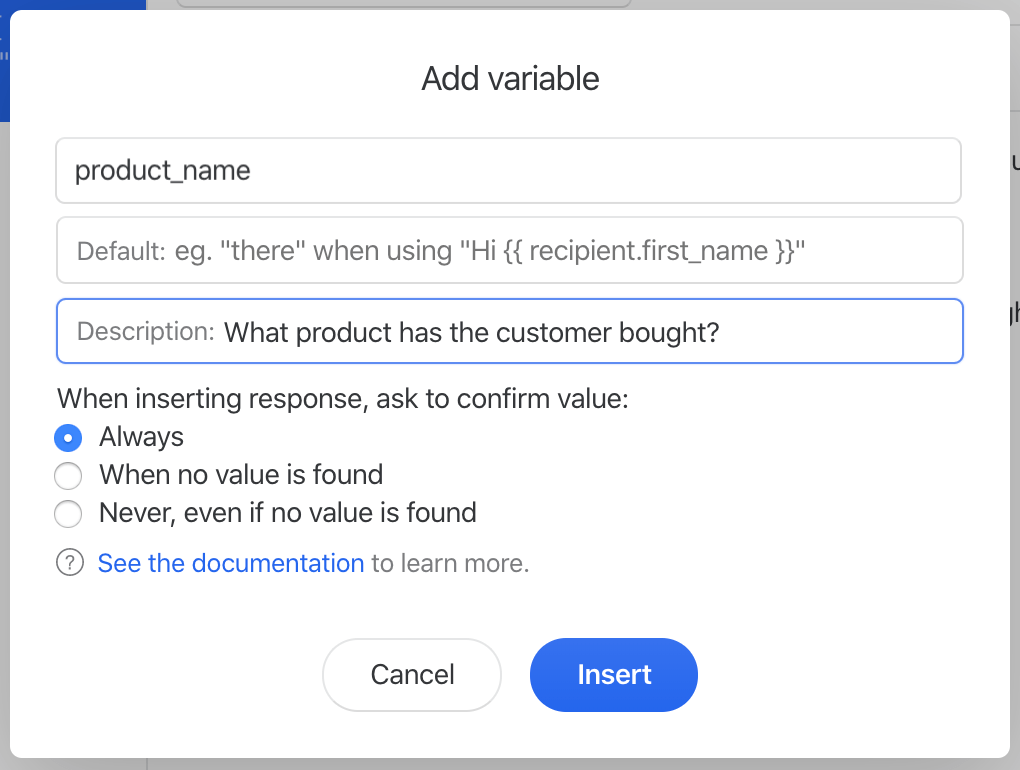 Add a variable with no related data
