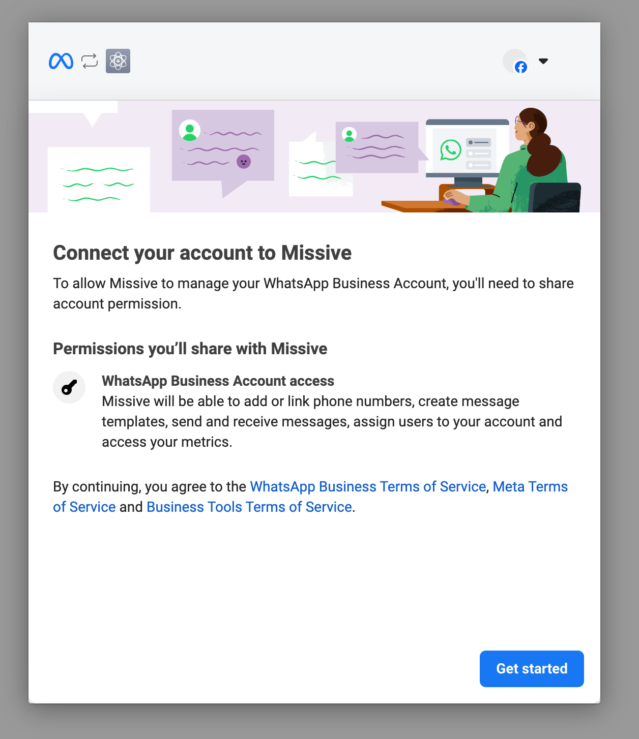WhatsApp permissions screen
