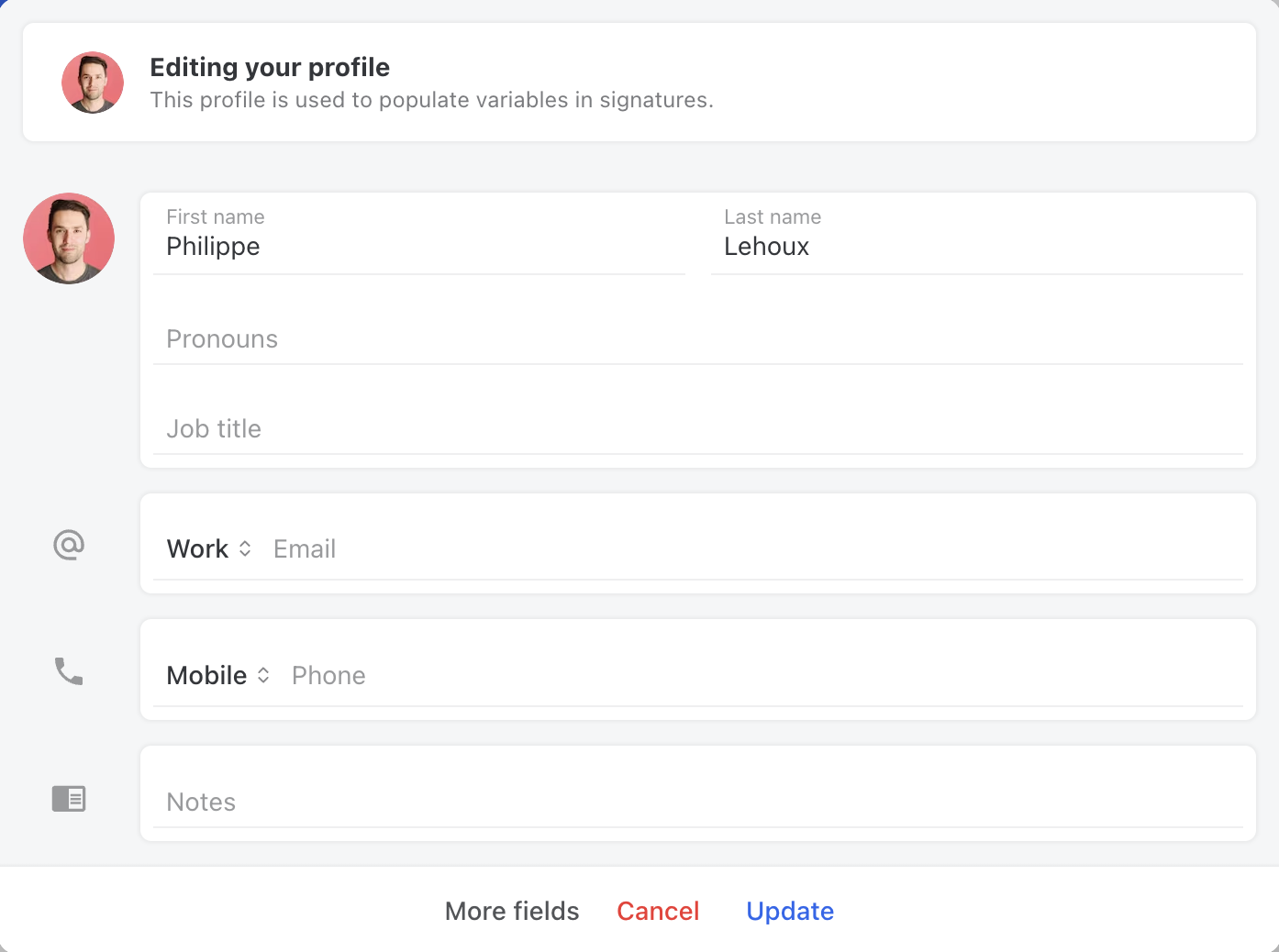 Editable profiles for all members
