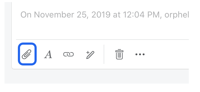 Image showing where to attach a file