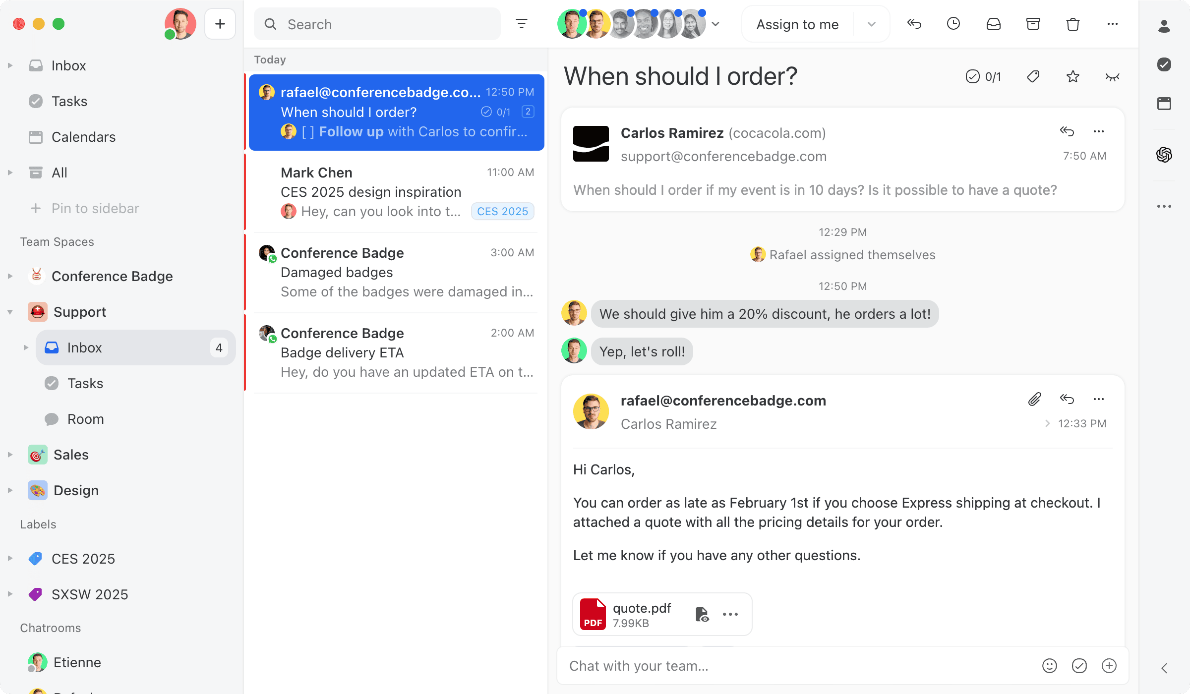 Image showing collaboration in Missive