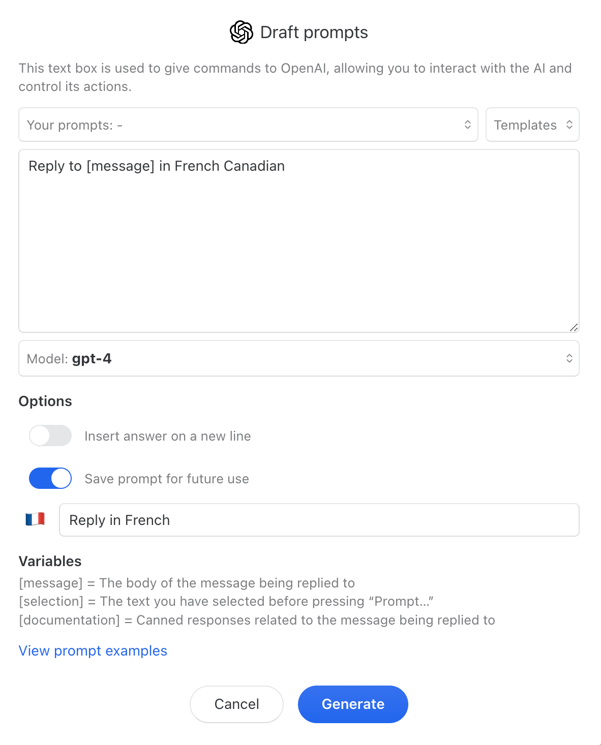 Missive OpenAI Draft Prompt