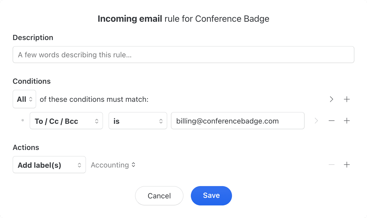Rule to apply a shared label to share conversation with multiple teams