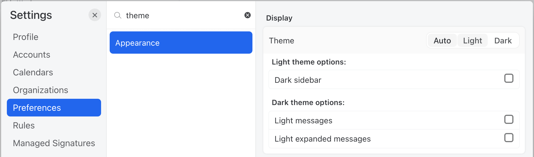 Image showing where to change the appearance of the app