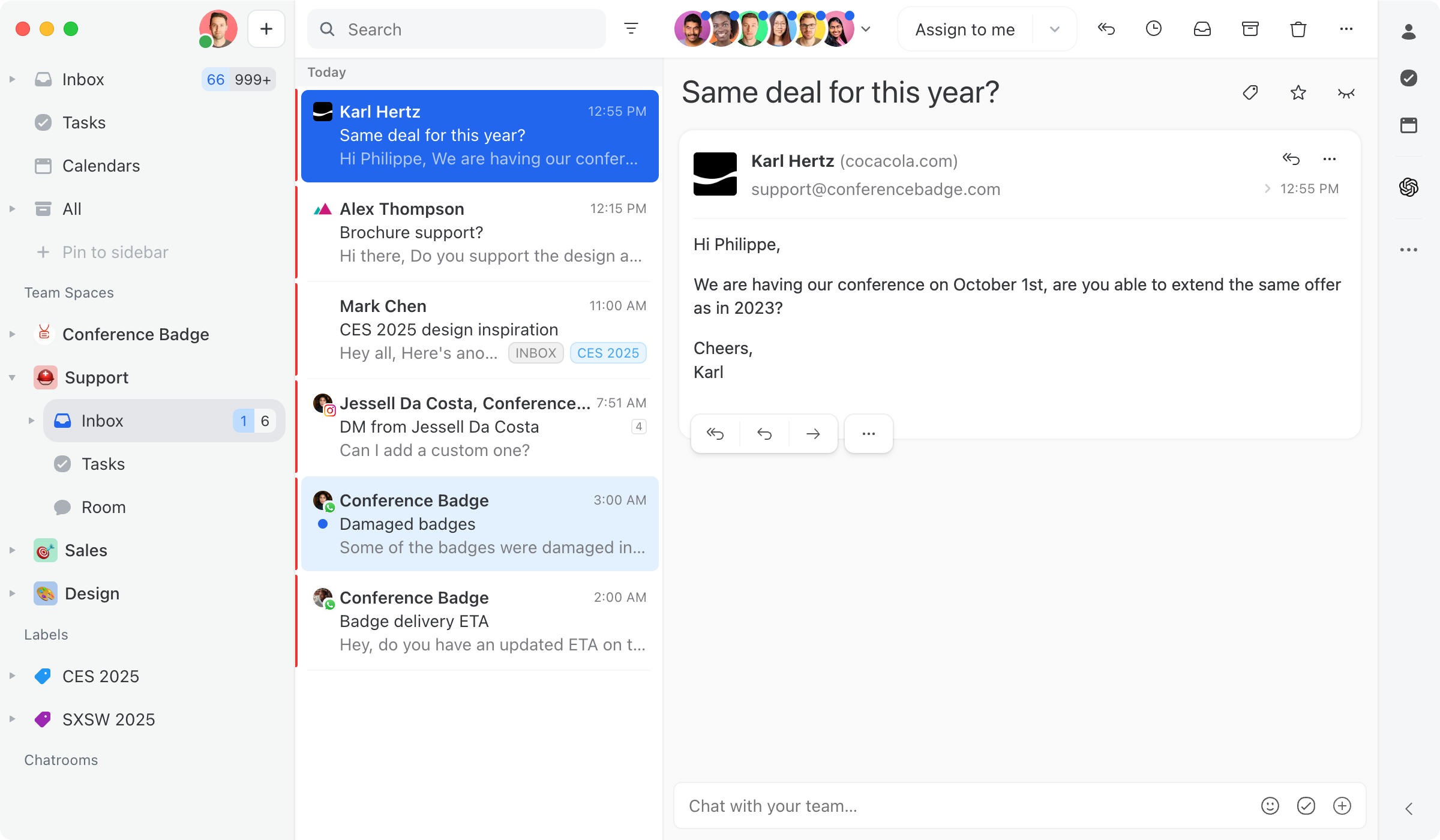 Every conversations can be assigned