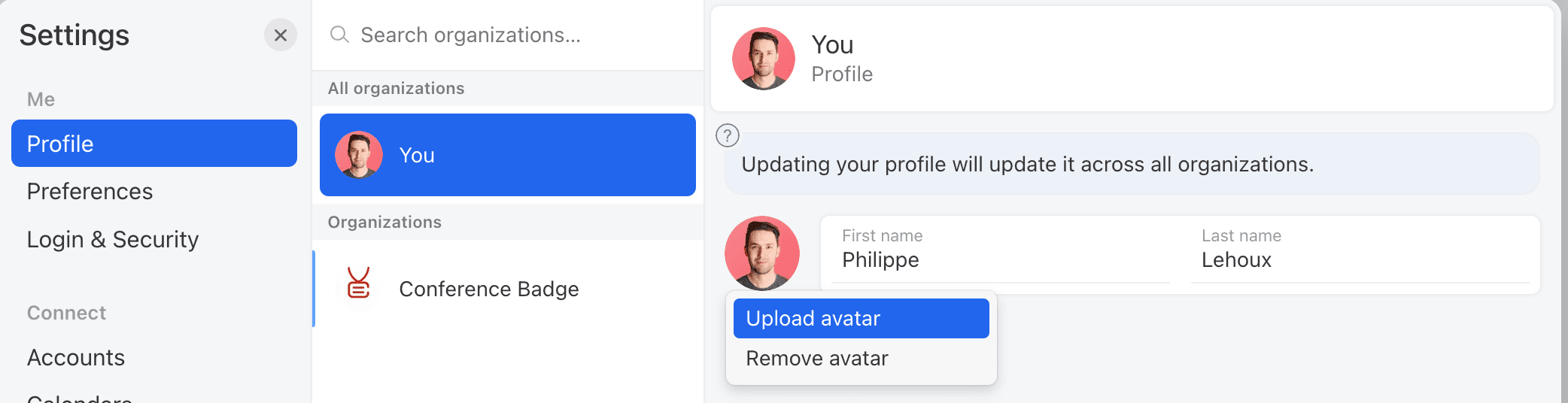 Image showing how to change your avatar