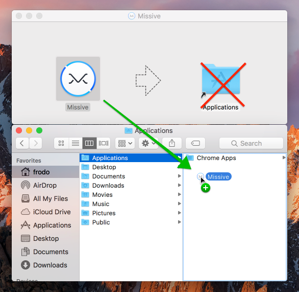 Move Missive to the non-admin user personal Applications
