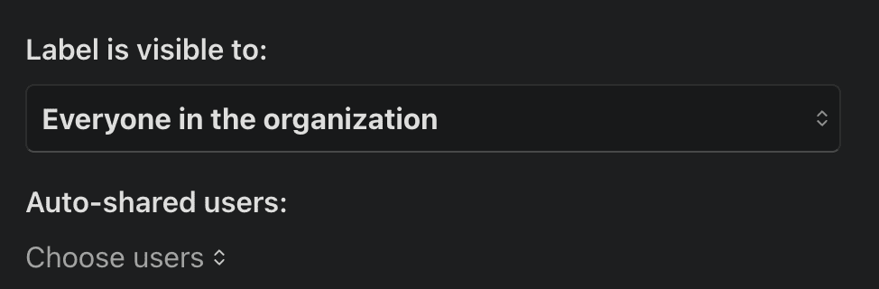 Label visible to field