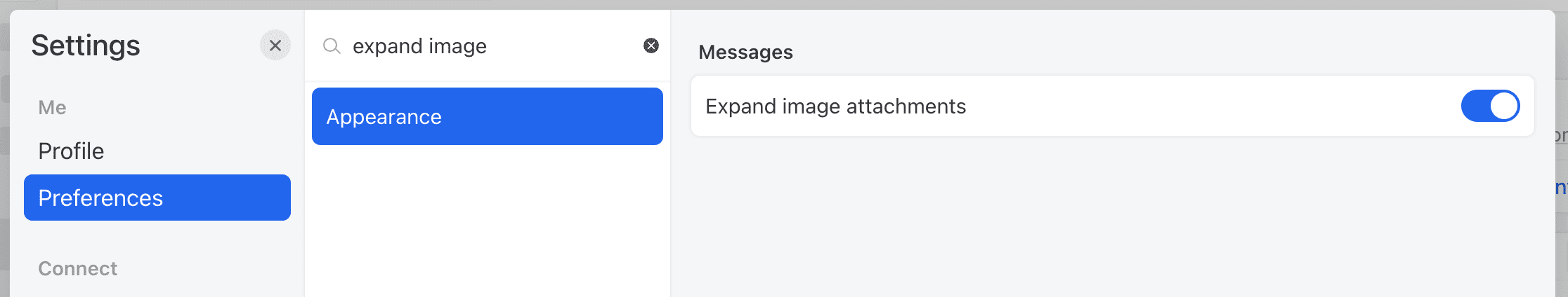 Image attachment in email setting to expand them in emails body