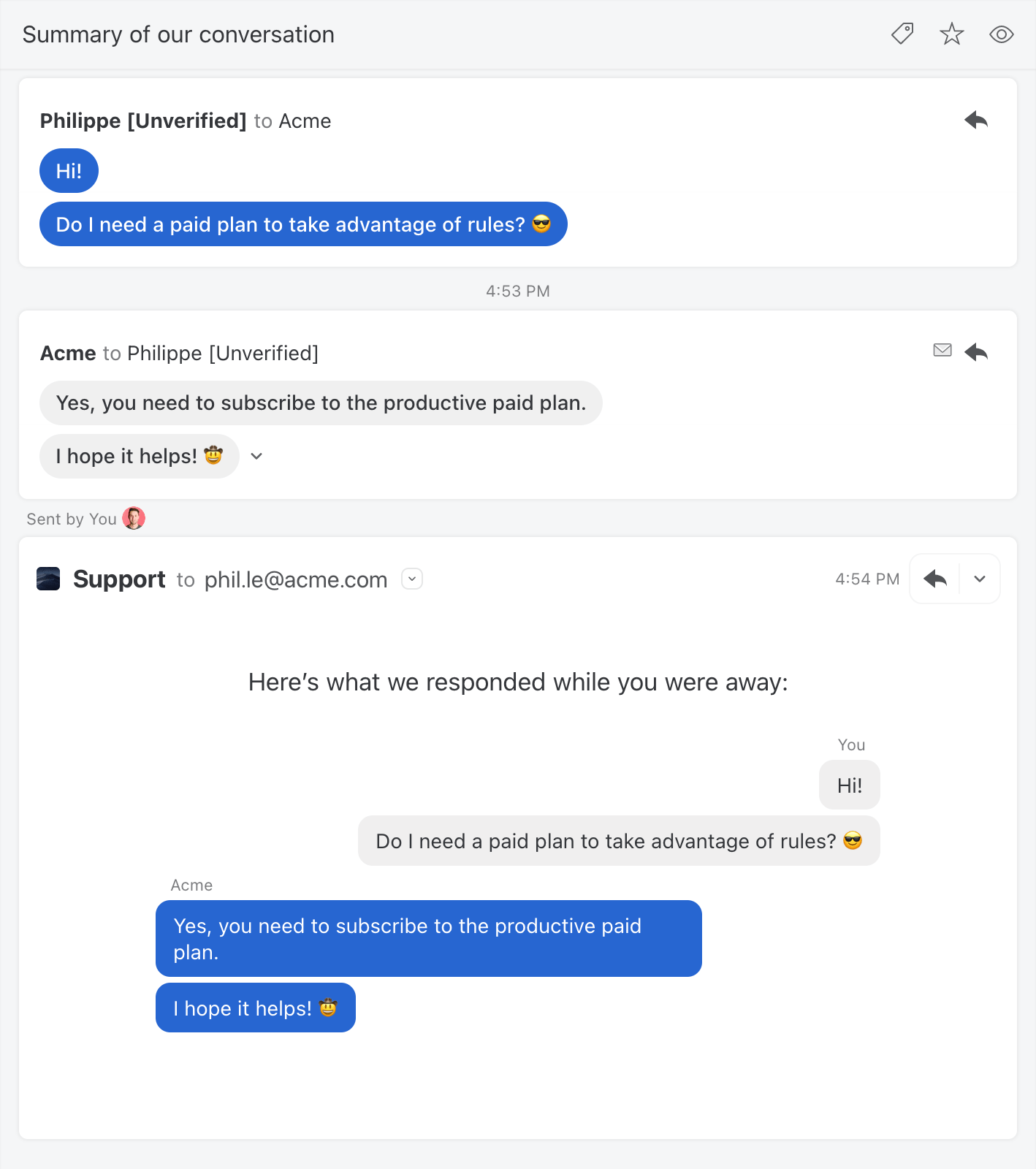 Automatic email follow up