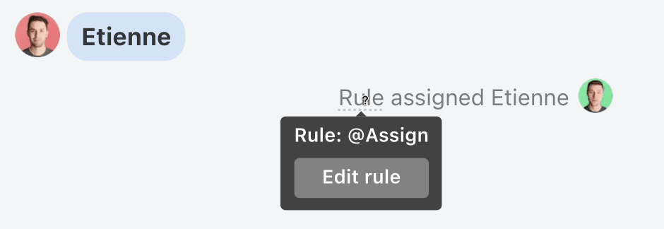 View the rule that was triggered by hovering over with your mouse