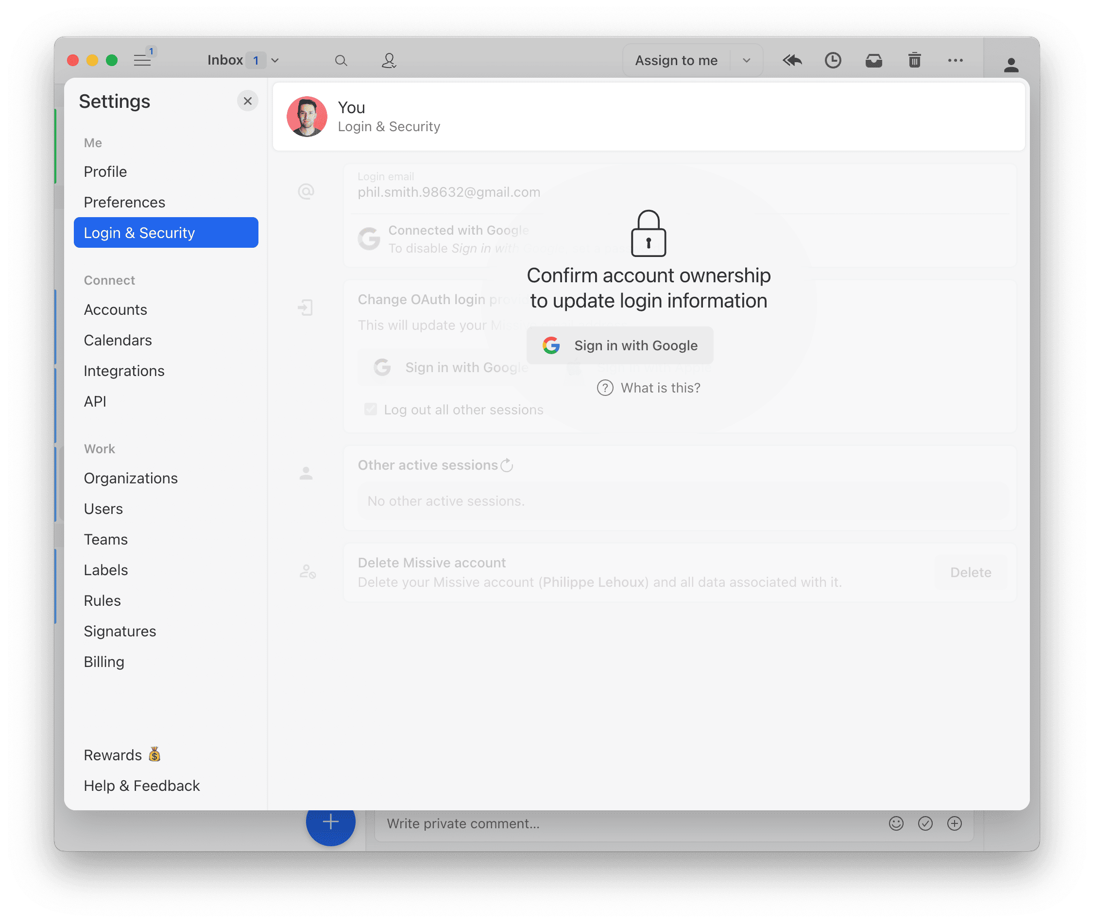 Image showing password confirmation