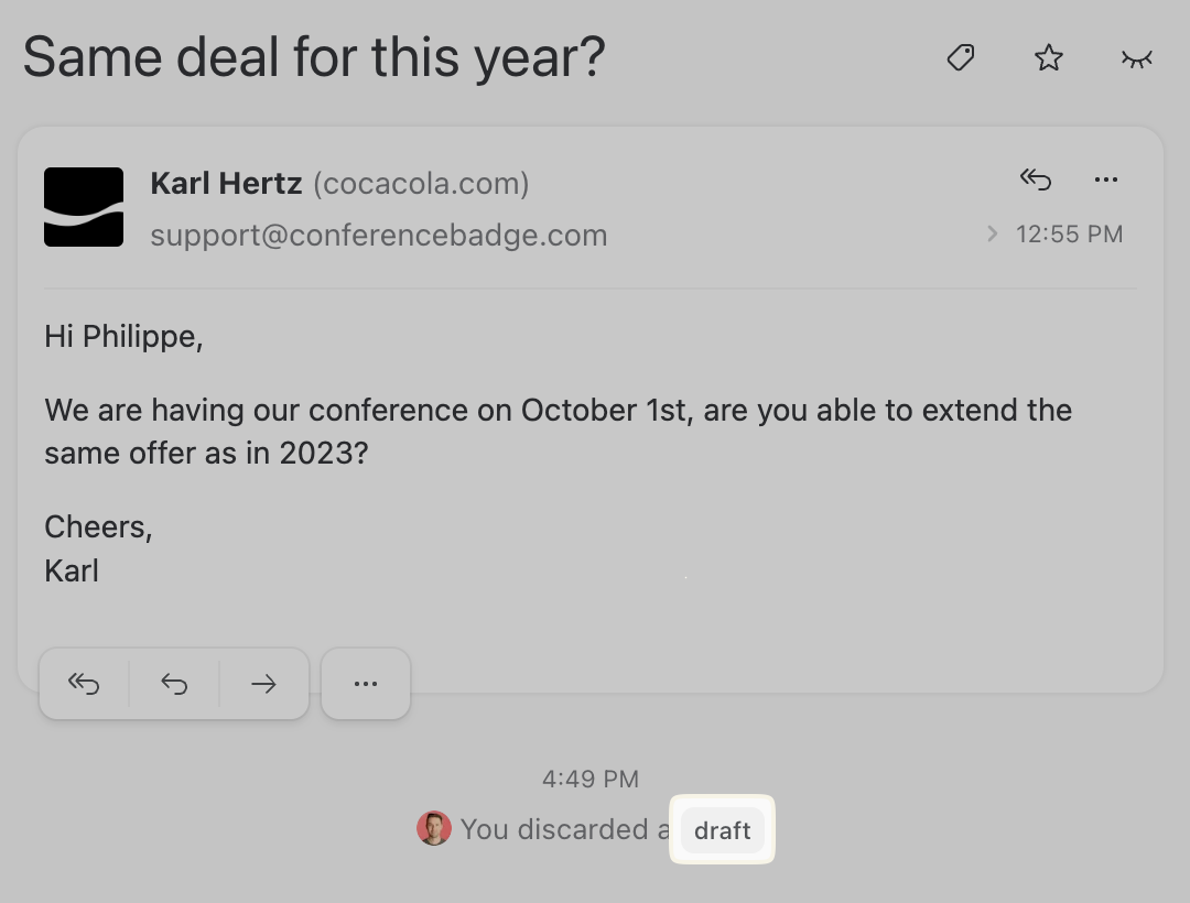 Image showing how to restore a draft