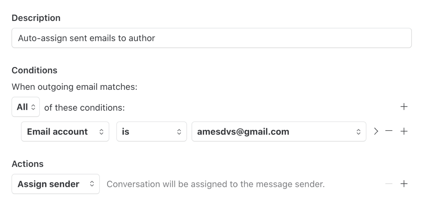 Auto-assign to sender