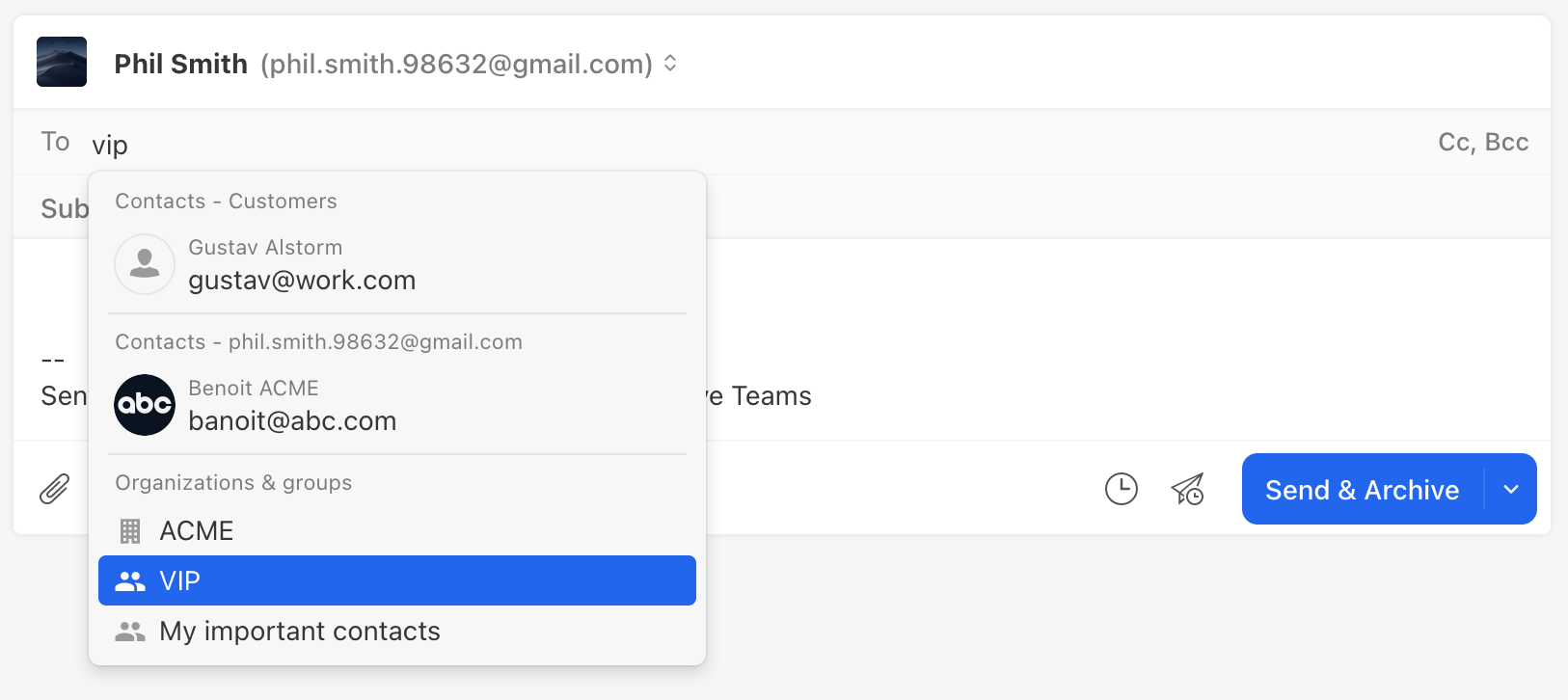 Send emails to a group of people