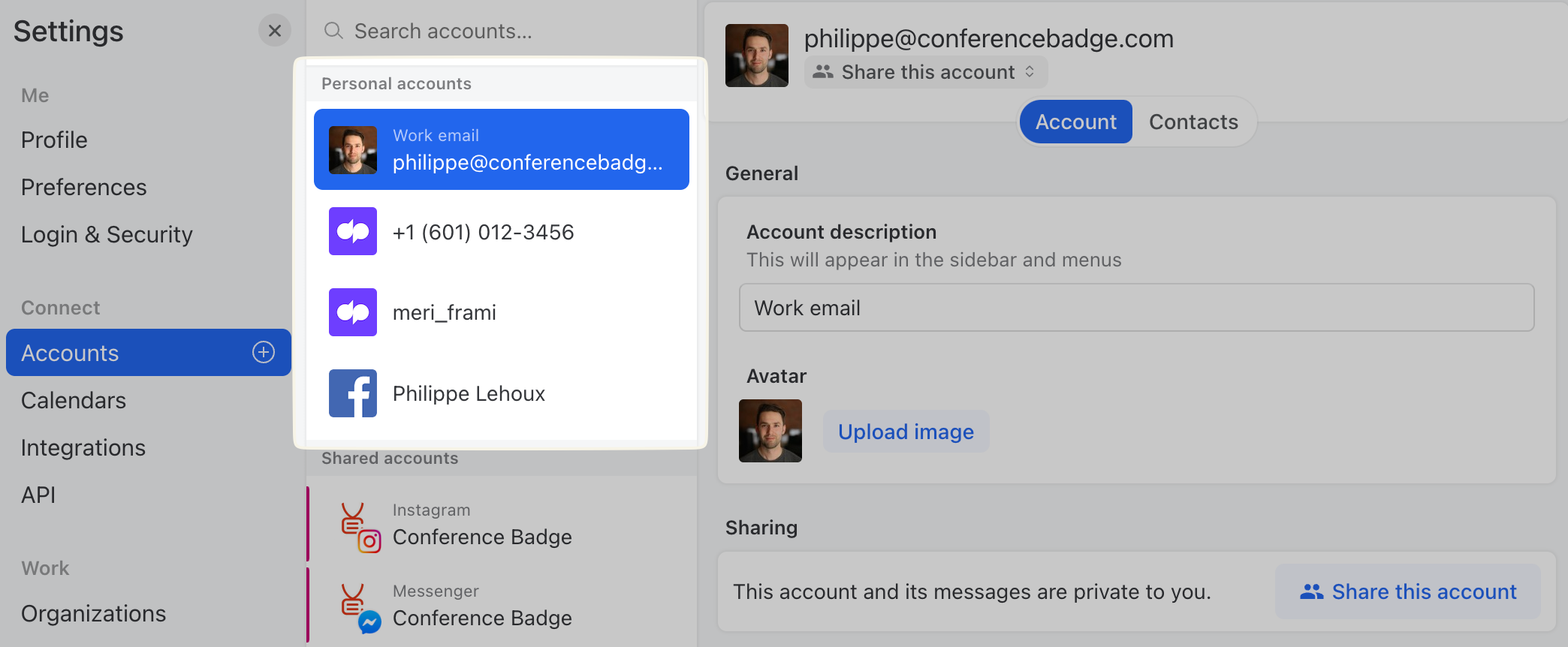 Examples of personal accounts