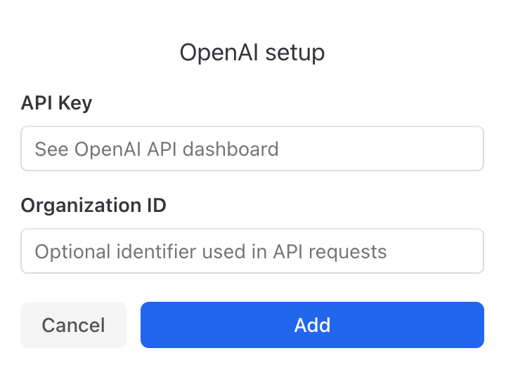 OpenAI API Key setup in Missive